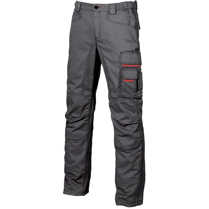 foto del prodotto upower grin pantalone da lavoro multitasca comodo invernale felpato in flanella grey meteorite taglia 50
