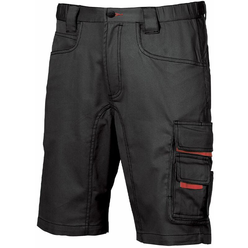 foto del prodotto upower party bermuda pantaloncino pantalone da lavoro multitasca resistente black carbon 54