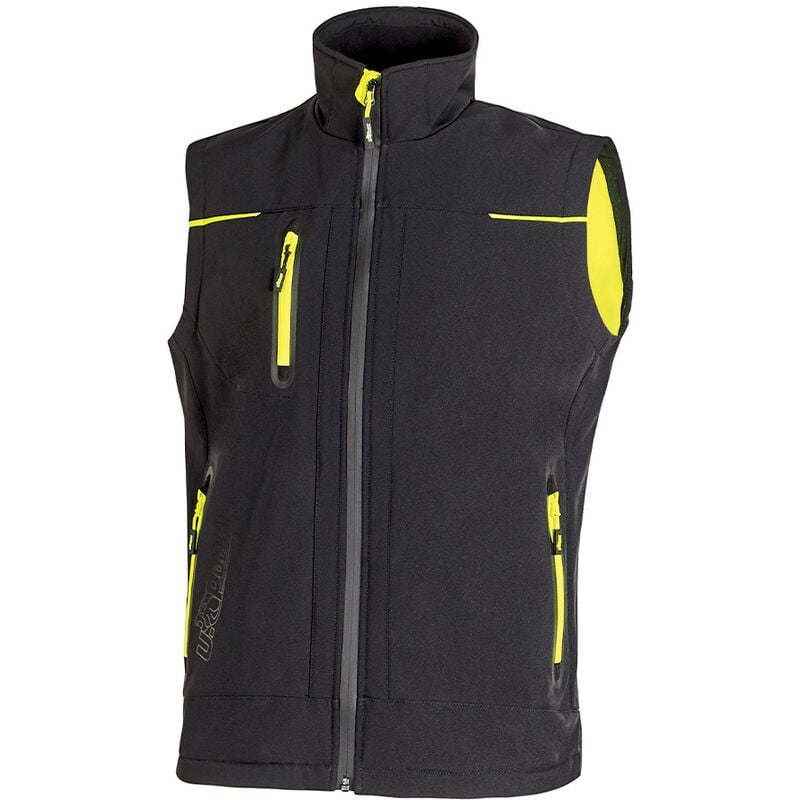 foto del prodotto upower universe gilet smanicato da lavoro impermeabile antivento traspirante black carbon taglia s