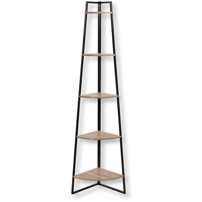 foto del prodotto urban living mensola angolare a 5 piani decoro legno h180 cm colorado