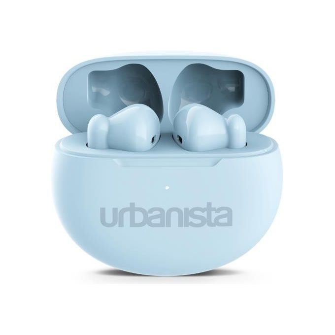 foto del prodotto urbanista auricolari wireless bluetooth 5.3 in ear ipx4 cuffie con doppio microfono 20 ore di riproduzione controlli touch custodia di ricarica austin azzurro