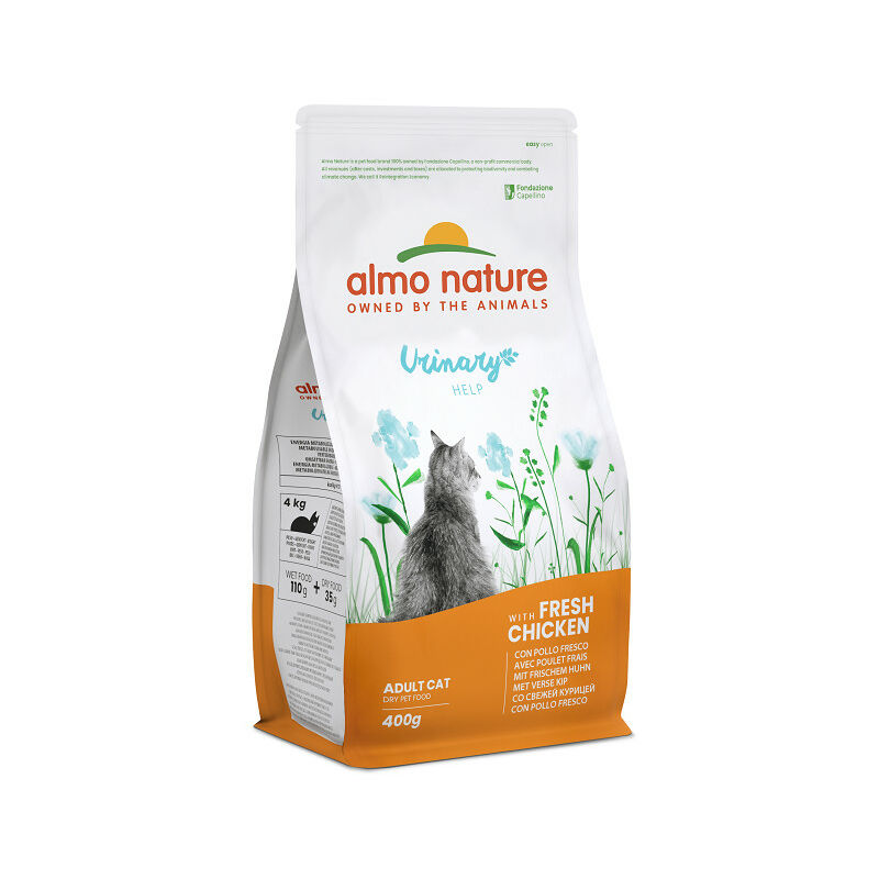 foto del prodotto urinary per gatto adulto con pollo da 400 gr almo nature