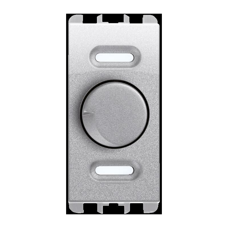 foto del prodotto urmet dimmer rotativo e deviatore push push 1 modulo alluminio 10533al