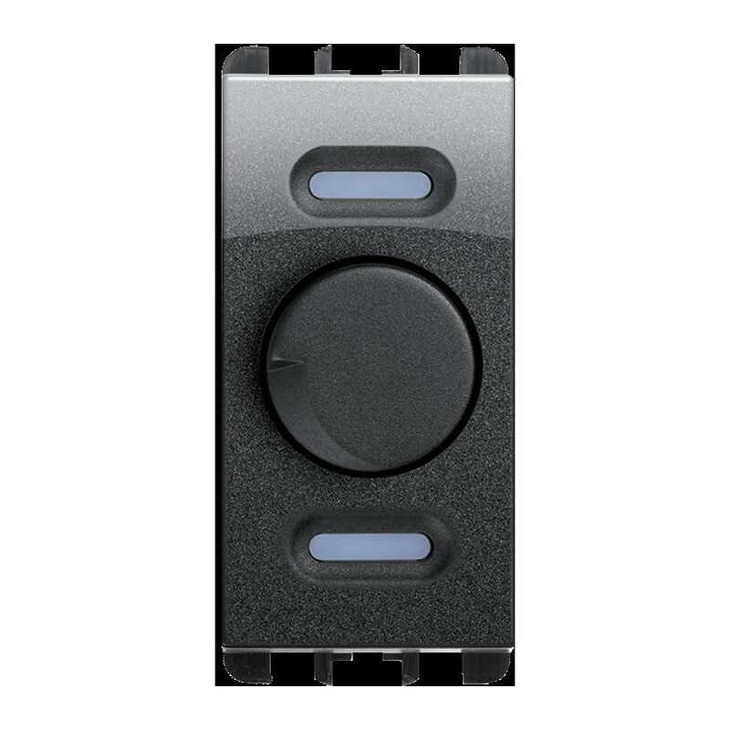foto del prodotto urmet dimmer rotativo e deviatore push push acciaio scuro 10533ac