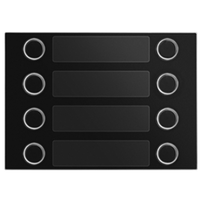 foto del prodotto urmet frontalino alpha con 8 tasti di chiamata su 2 file nero 1168 28