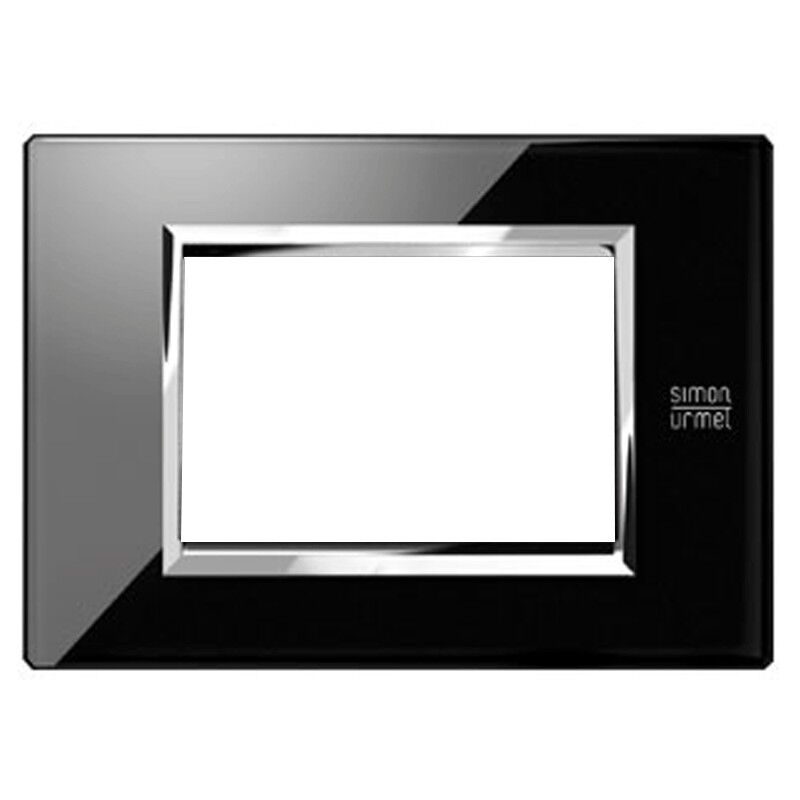 foto del prodotto urmet simon nea placca 3 moduli nero lava 13003.nr