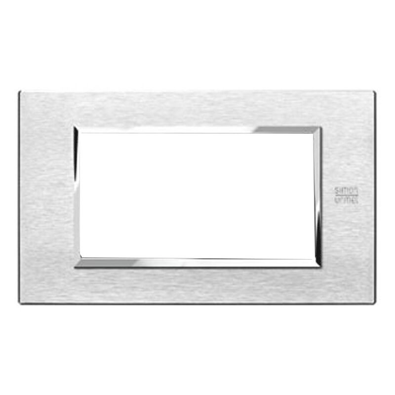 foto del prodotto urmet simon nea placca 4 moduli colore alluminio satinato 13904.as