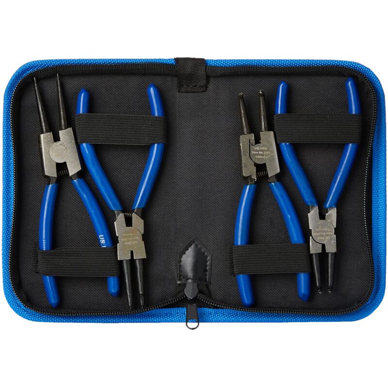 foto del prodotto us pro b2059 pinze ad anello a scatto, 4 pezzi, 150 mm, colore blu