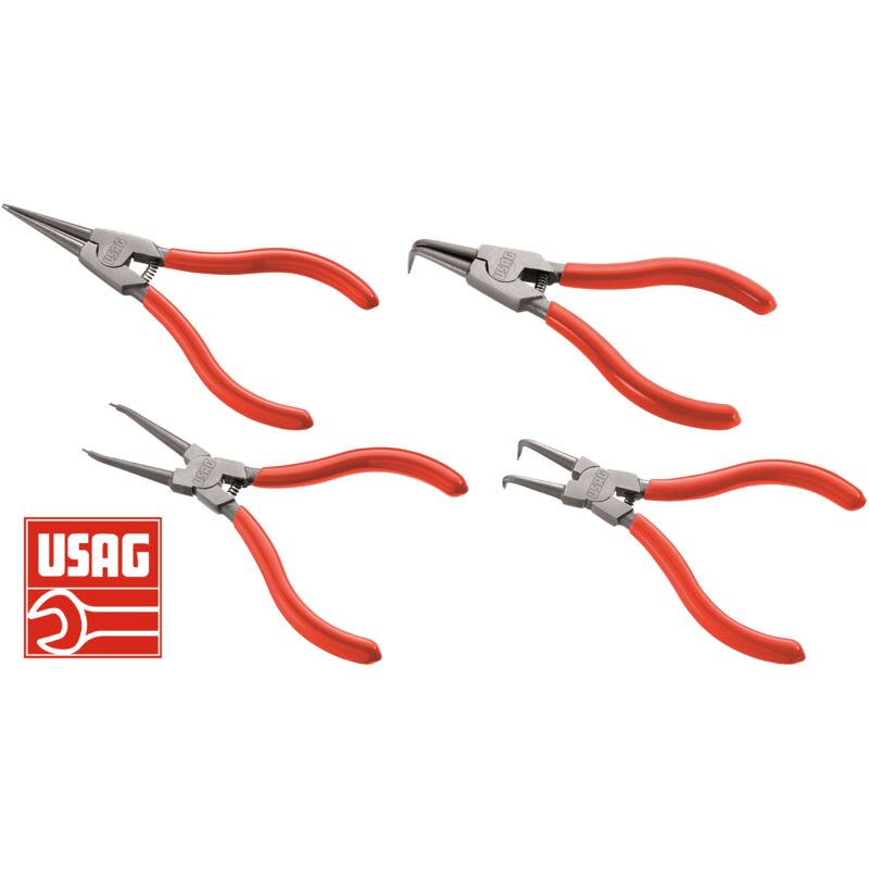 foto del prodotto usag 127 c se4 kit serie 4 pinze per fermi anelli elastici seeger interni estern