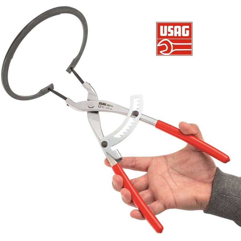 foto del prodotto usag 127 m pinza a becchi diritti per anelli elastici interni grandi dimensioni seeger
