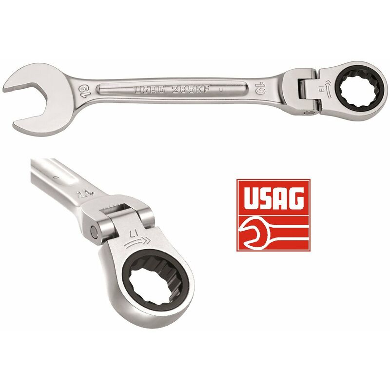 foto del prodotto usag 285 kf chiave combinata a cricchetto snodata fissa e stella snodo combinate