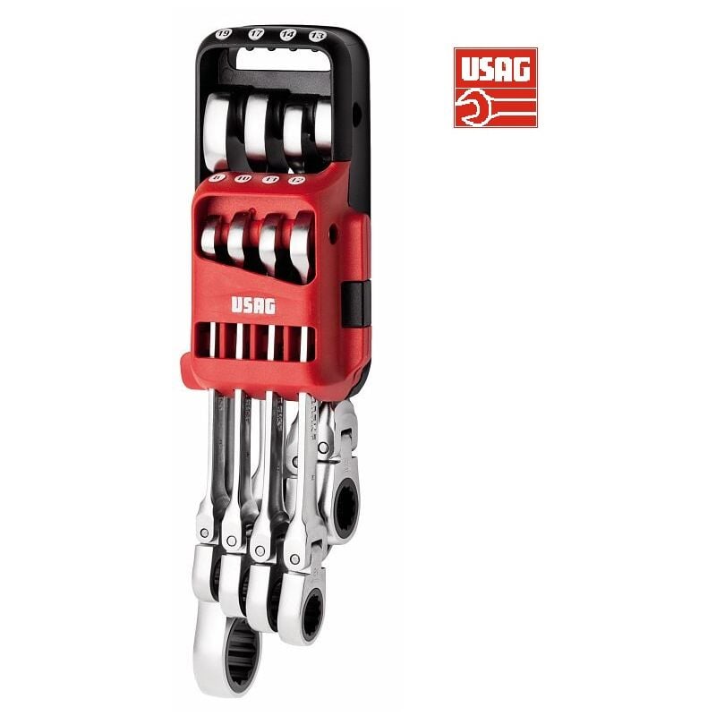foto del prodotto usag 285 kf ds8 set 8 chiavi combinate cricchetto snodate