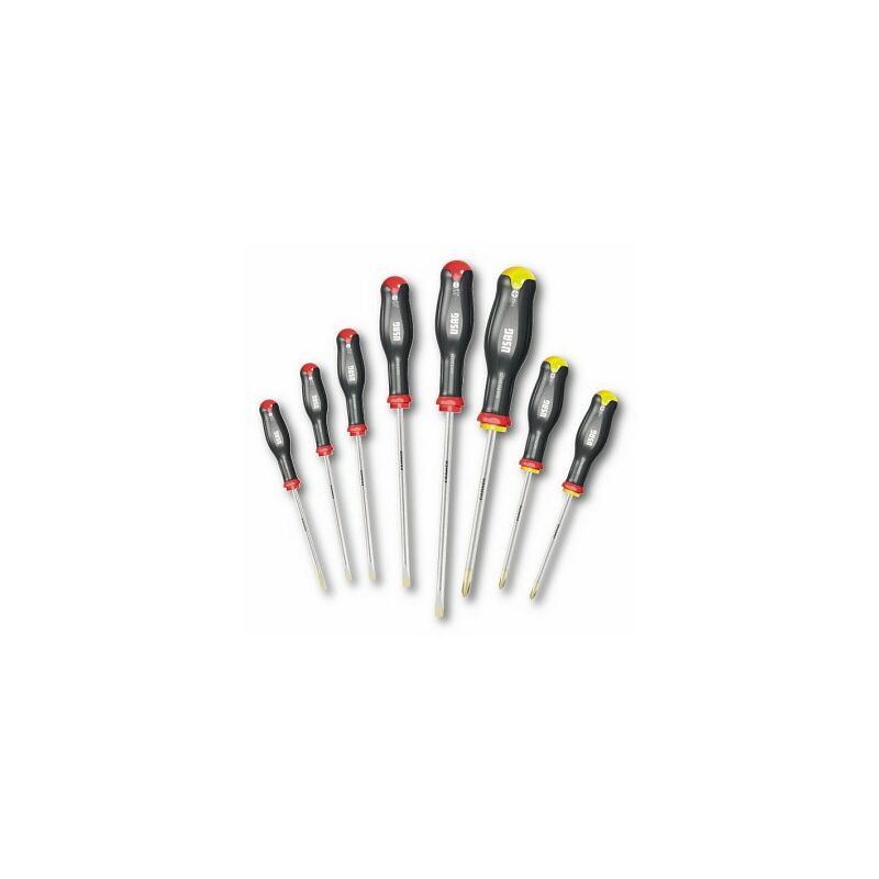 foto del prodotto usag 324 sh8 serie set kit 8 giraviti professionali cacciaviti a croce e taglio
