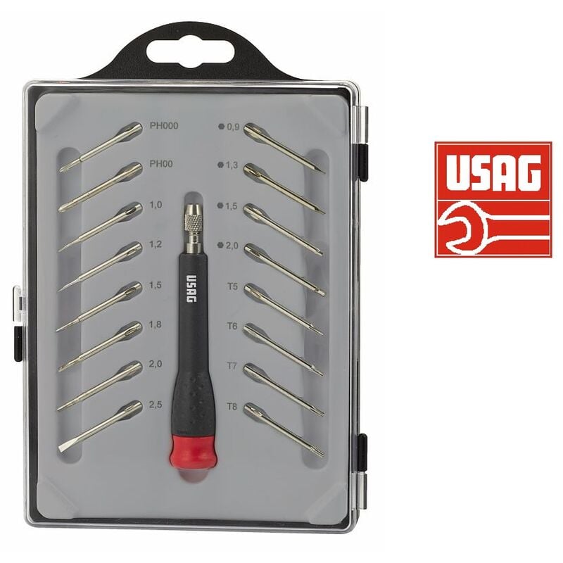 foto del prodotto usag 341 sh 17 micro mini serie di giraviti di precisione cacciavite torx esag p
