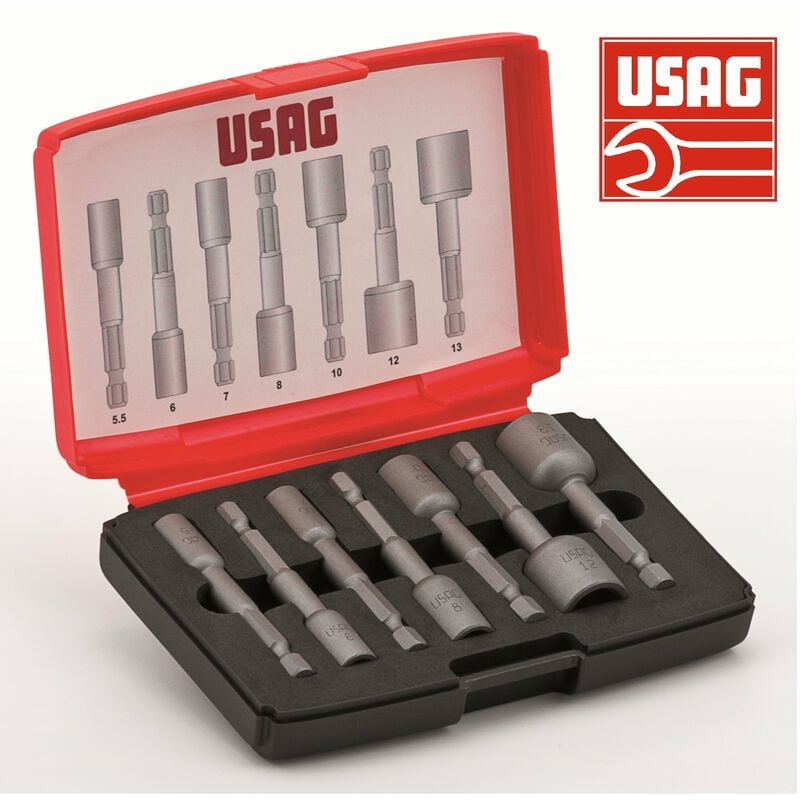 foto del prodotto usag 664 b s7 u06640015 assortimento di inserti magnetici a bussola per viti ad esagono 1 4
