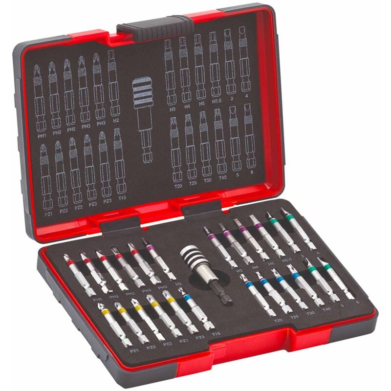 foto del prodotto usag 664 s25 serie kit inserti bit lunghi esagonali torx a croce ph pz e taglio