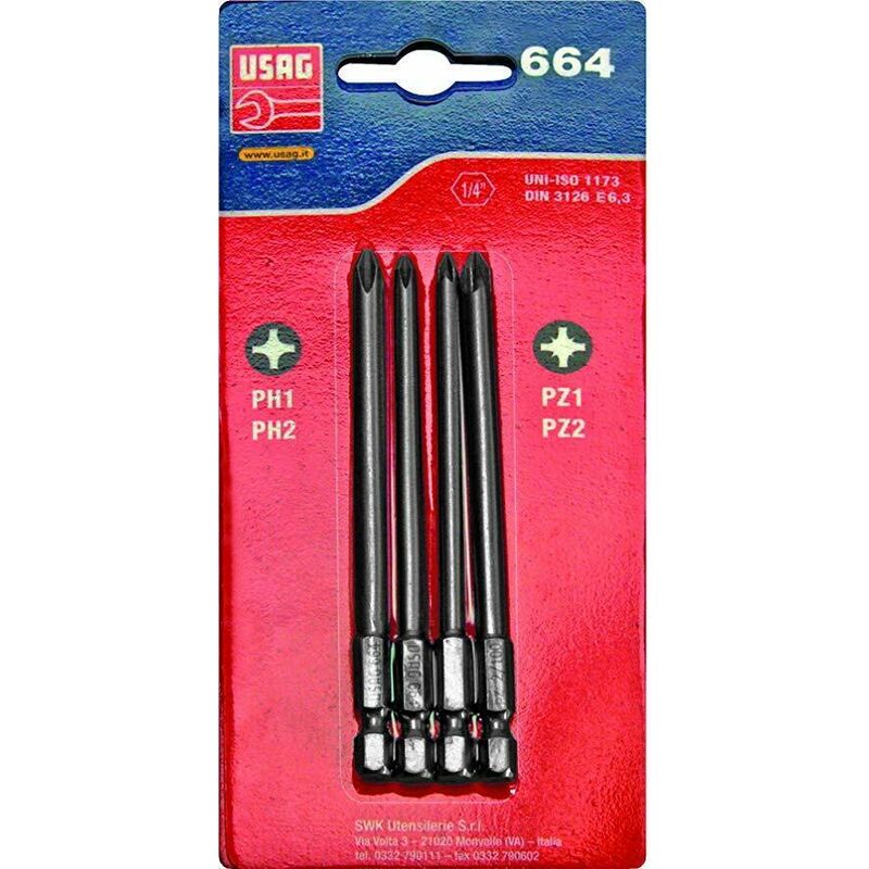 foto del prodotto usag 664 s4 100 u06640210 assortimento inserti in blister attacco 1 4 
