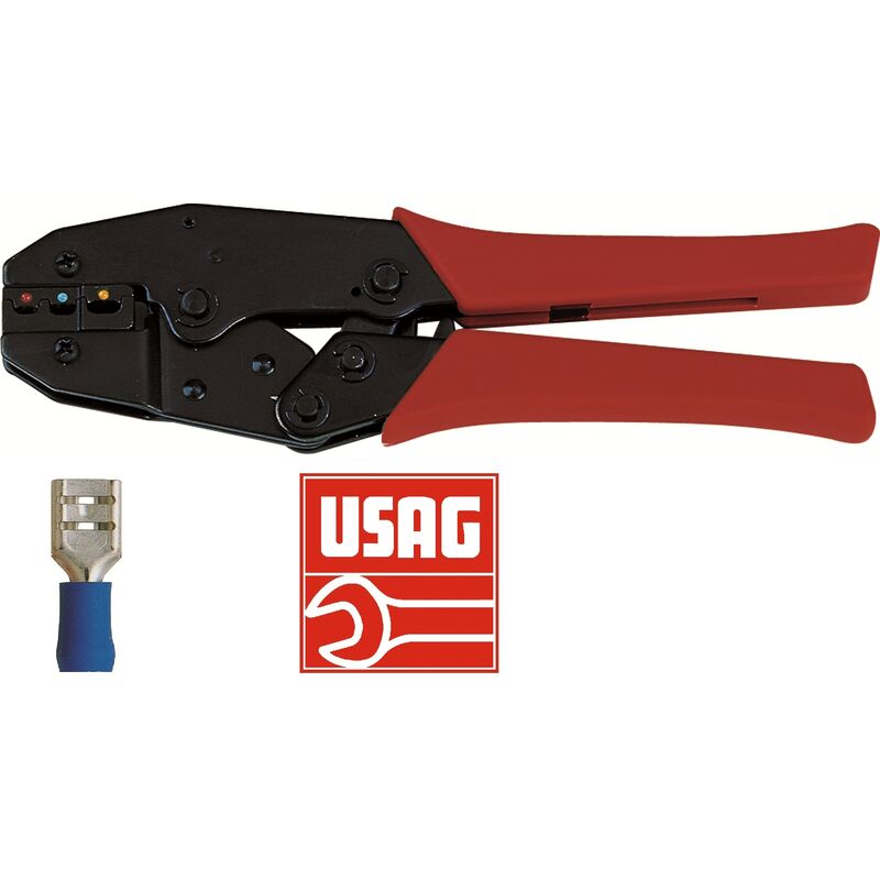 foto del prodotto usag 751 pinza a cremagliera cricchetto per capicorda isolati crimpatrice faston