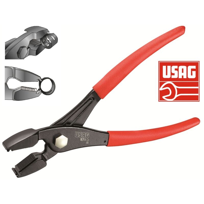 foto del prodotto usag 871 d pinza per fascette anelli stringi tubo auto a presa frontale laterale