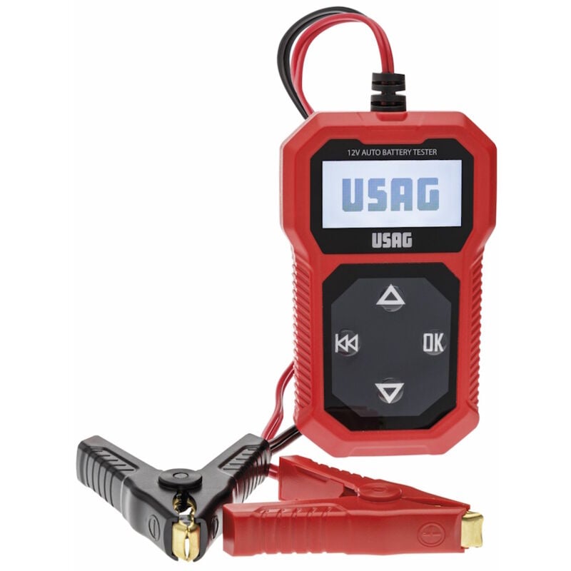 foto del prodotto usag 890 n tester batterie 12v schermo retroilluminato lunghezza cavi 94 cm
