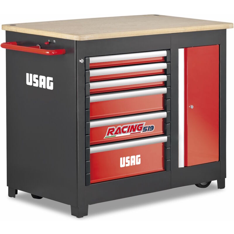 foto del prodotto usag banco da lavoro mobile racing 6 cassetti vuoto 519 rbu6 3v