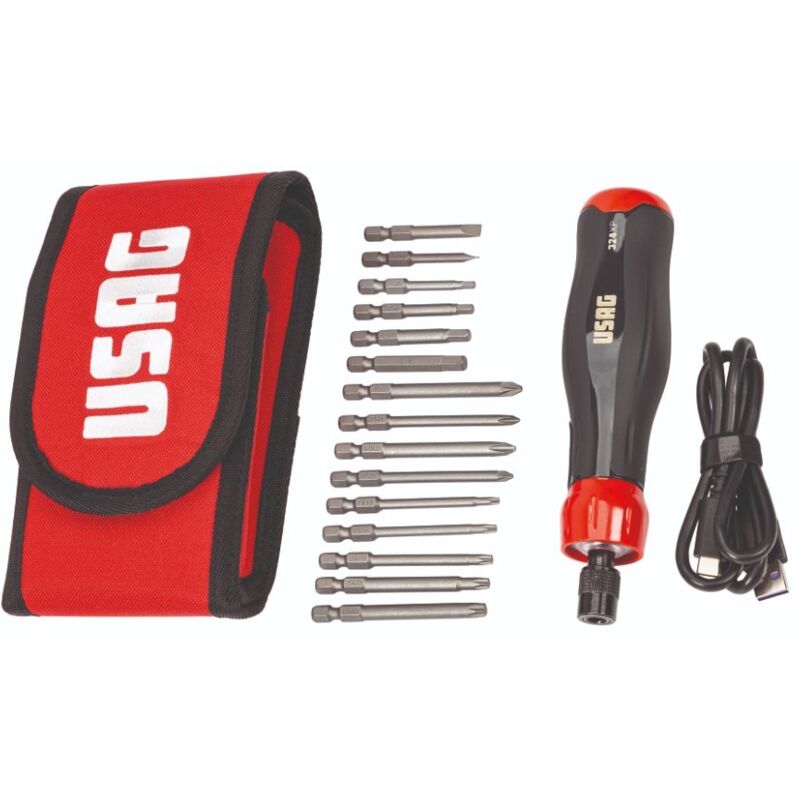 foto del prodotto usag giravite elettrico in astuccio con inserti 16 pezzi u03240801
