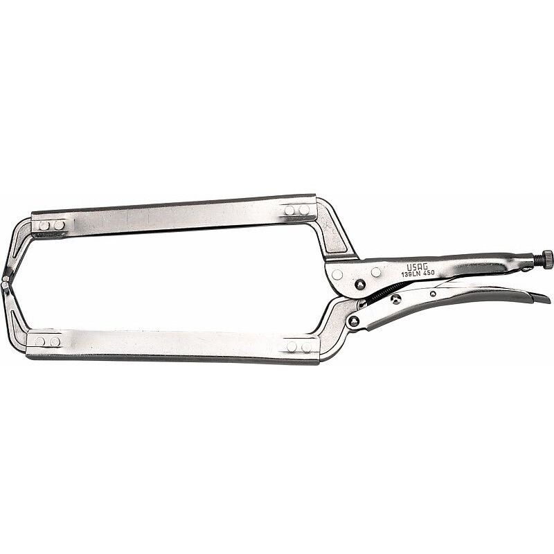 foto del prodotto usag pinza grip autobloccante a pressione, ganasce lunghe collo di cigno 139 ln