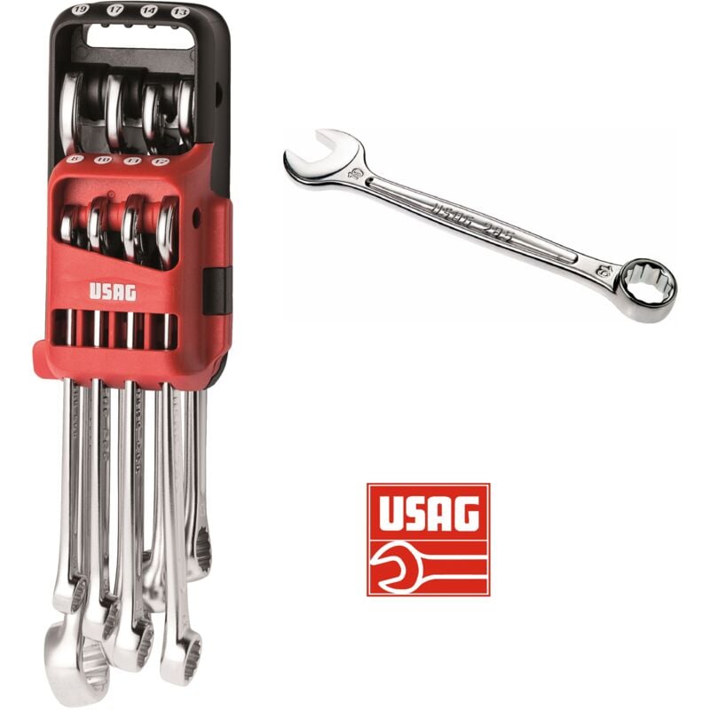 foto del prodotto usag serie 8 chiavi combinate misure 8 10 11 12 13 14 17 19mm u02850863