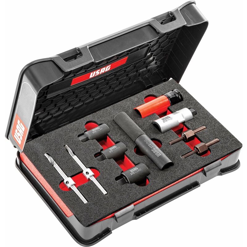 foto del prodotto usag u02720001 kit universale per la rimozione di dadi e viti antifurto, nero