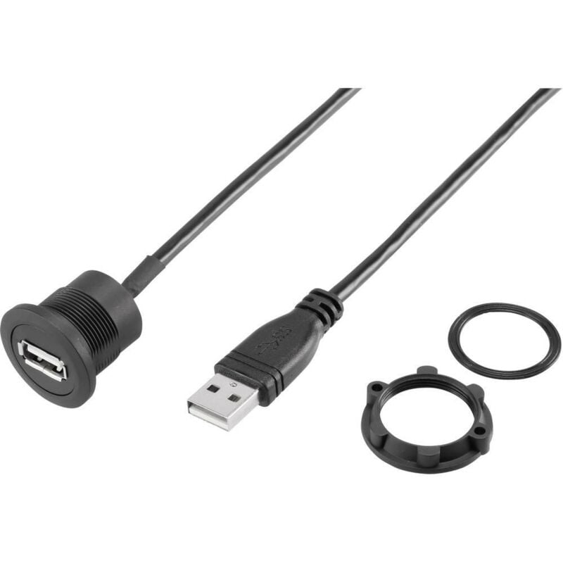 foto del prodotto usb-19-bk presa usb da incasso di tipo a 2.0 presa contenuto 1 pz. - tru components