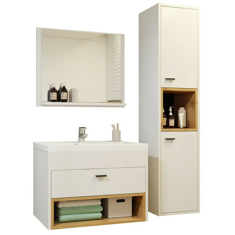 foto del prodotto usinestreet set bagno baltesi 100, bianco rovere artisan