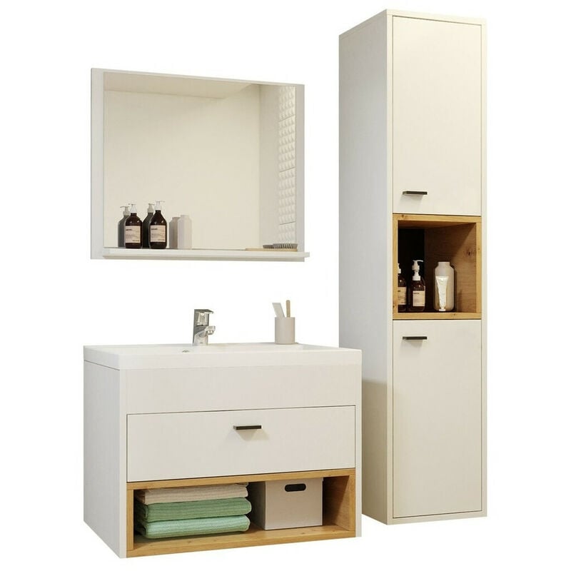 foto del prodotto usinestreet set bagno baltesi 100, bianco rovere artisan