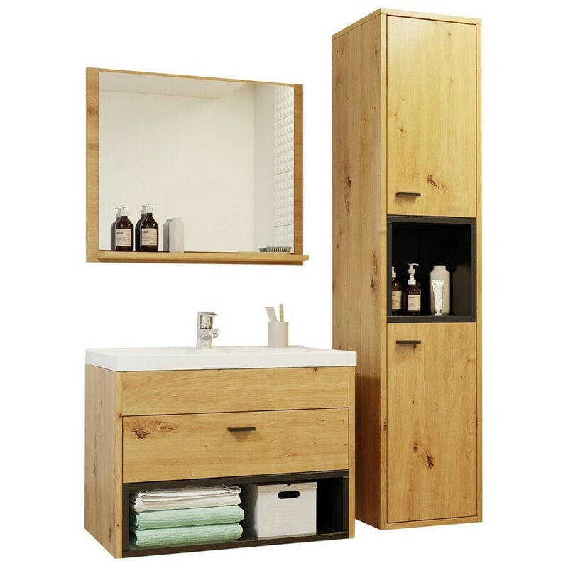 foto del prodotto usinestreet set bagno baltesi 100, rovere artisan nero