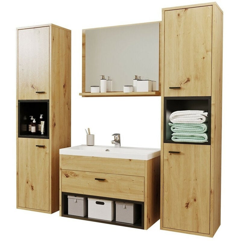 foto del prodotto usinestreet set bagno baltesi 101, rovere artisan nero