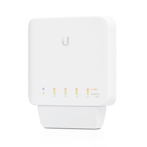 foto del prodotto usw flex 3 ubiquiti. 5 port managed poe switch with 1 802.3at bt poe poe input port and 4 802.3af poe gigabit ether