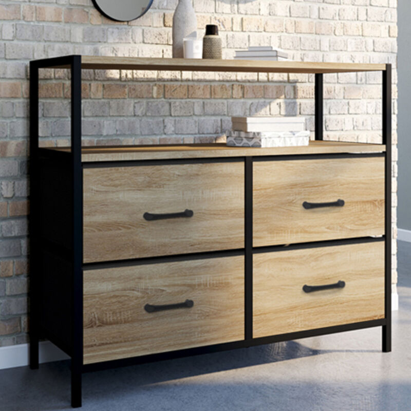 foto del prodotto utah cajonera de tela de 4 cajones 80 cm mueble de almacenaje de dise o industrial