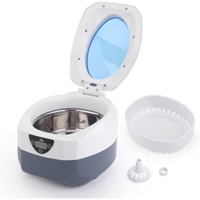 foto del prodotto uten pulitore ad ultrasuoni professionale, macchina ad ultrasuoni per pulizia, vasca da bagno in acciaio inossidabile da 750 ml, per pulire gioielli,