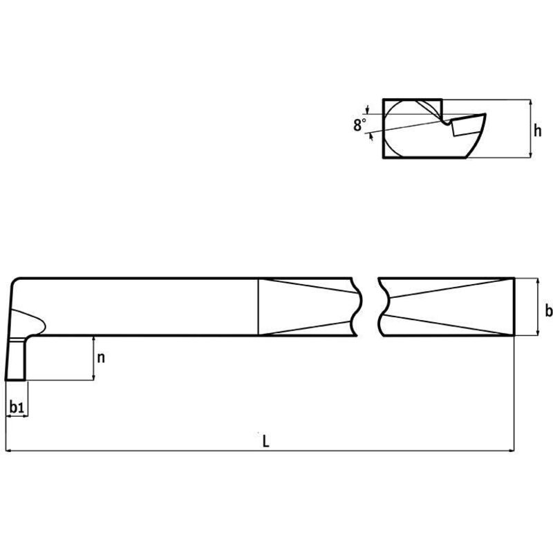 foto del prodotto utensile din 263 tornitura gole interte destro 20x20 mm x tornio fervi brci20rp