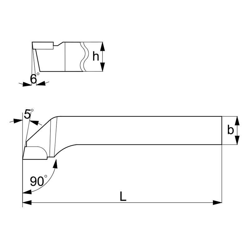 foto del prodotto utensile iso 6 tornitura esterna sinistro 20x20 mm x tornio fervi bras410420lp