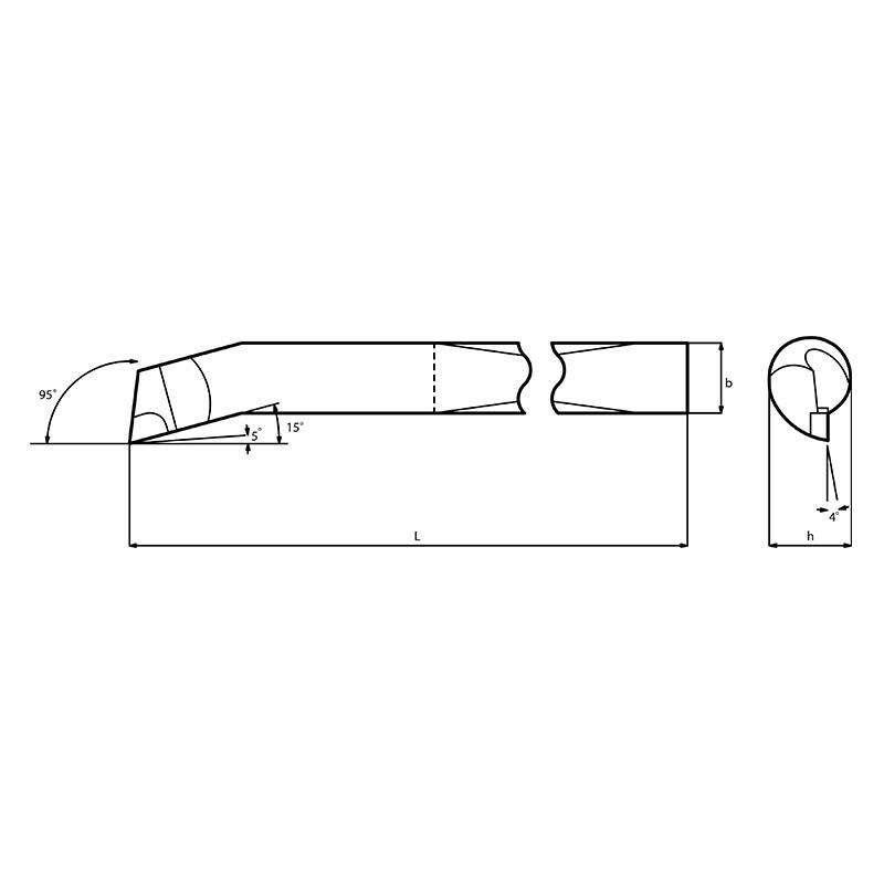 foto del prodotto utensile iso 9 tornitura interna destro 16x16 mm x tornio fervi bras411116rp