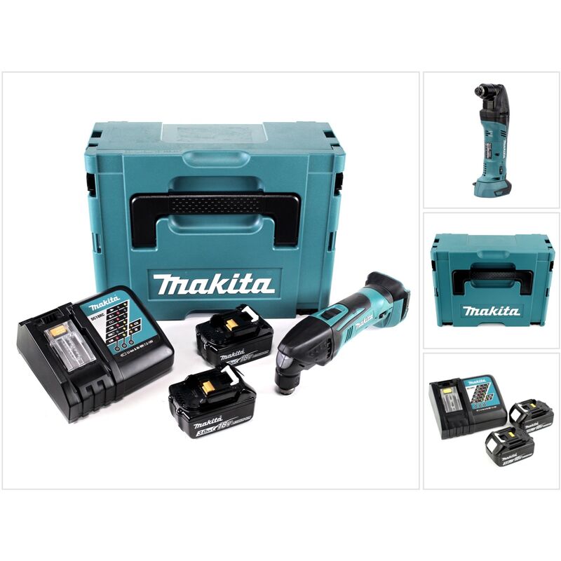 foto del prodotto utensile multifunzione a batteria makita dtm 50 rfj 18v 2x batteria ricaricabile 3,0ah caricabatterie makpac
