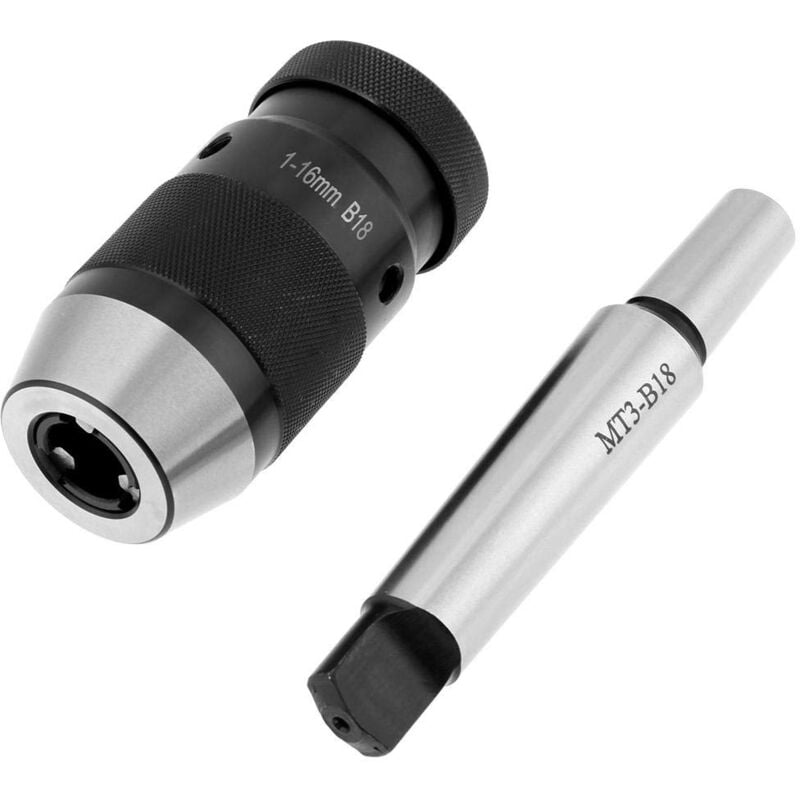 foto del prodotto utensile per mandrino per trapano, set di pergole per tornio autoserrante 1-16mm 45 in acciaio con cono mt3-b18 per torni - eosnow