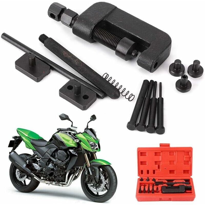 foto del prodotto utensile per rivettare e separare catene di motociclette e distribuzione 13 pezzi