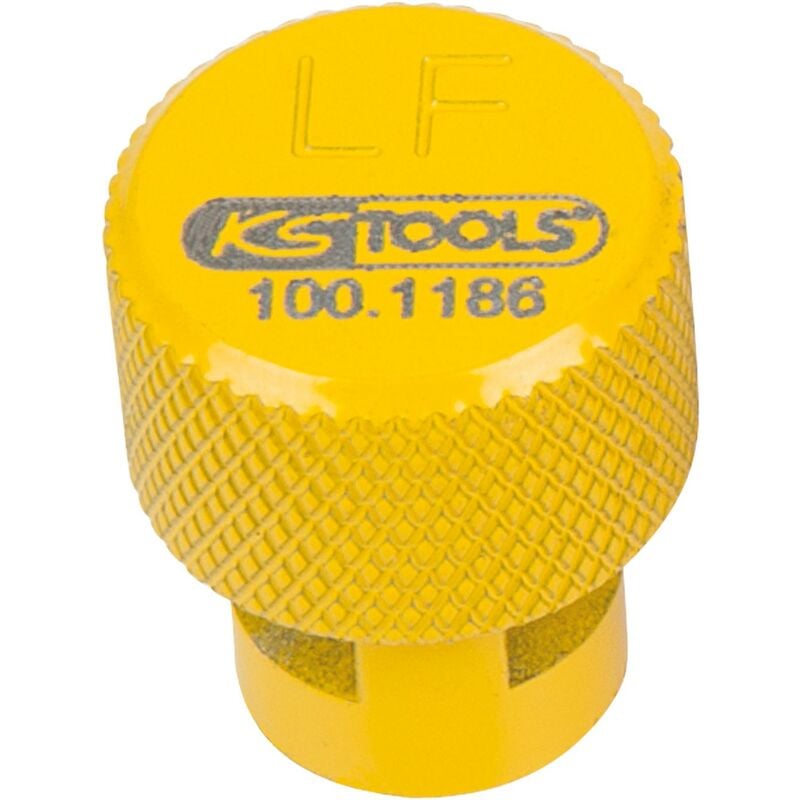 foto del prodotto utensile sgonfia gomme tpms, giallo, davanti a sinistra