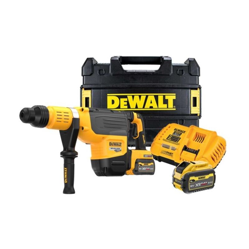 foto del prodotto utensili martello combinato 54v aku sds max, 2x batteria 9,0 ah flexvolt, caricabatterie dch735x2 dewalt