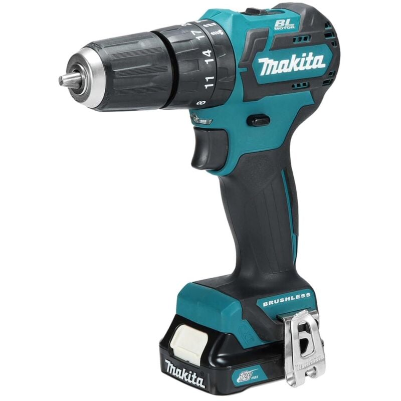 foto del prodotto utensili trapano avvitatore a percussione, a batteria 10,8v, 2x batterie 4,0 ah, caricabatterie hp332dsme makita