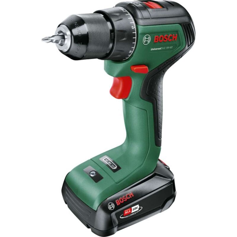 foto del prodotto utensili trapano avvitatore aku da 18v, 1x batteria 2,0 ah li ion, caricatore 06039d7001 bosch