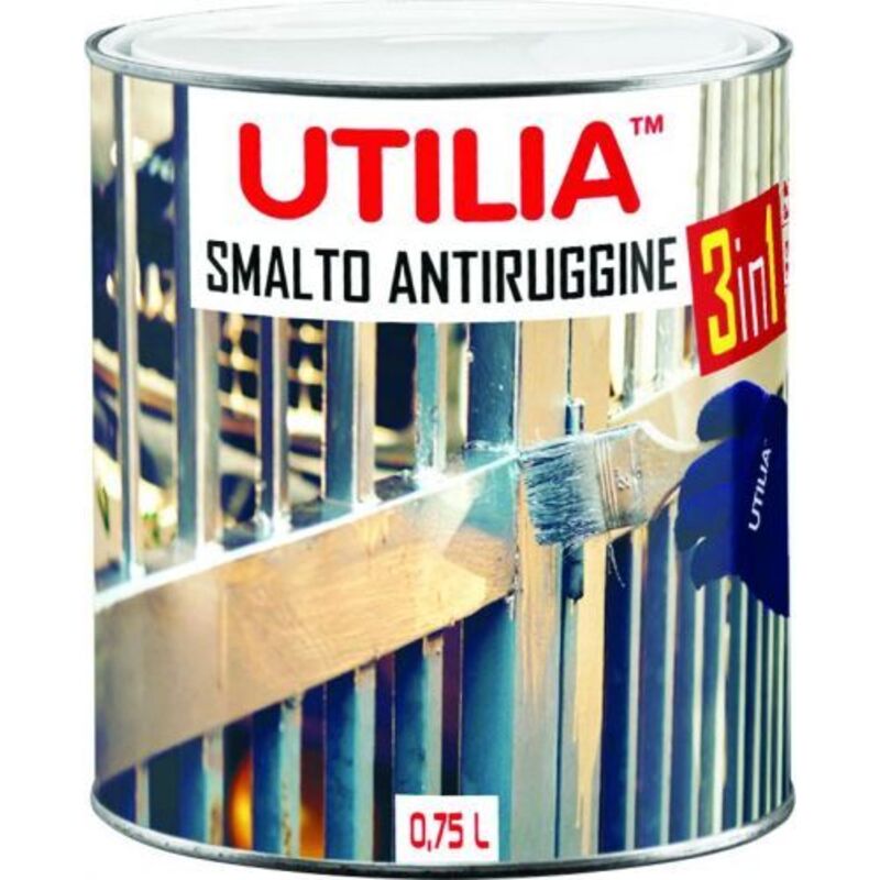 foto del prodotto utilia smalto antiruggine ml. 750 bianco opaco 6 pz