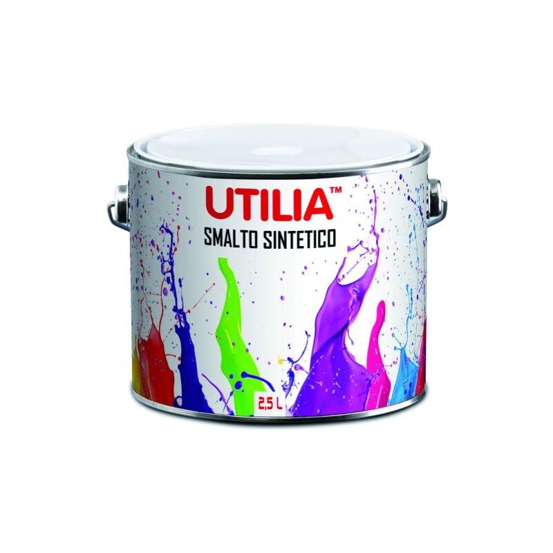 foto del prodotto utilia smalto sintetico lt. 2,5 nero opaco 2 pz