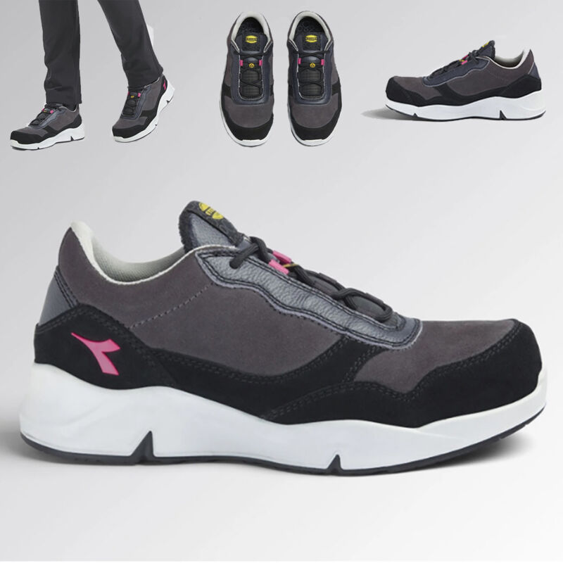foto del prodotto utility athena low s3l fo sr esd nero fumo pomodoro scarpa scarpe antinfortunistiche 36 diadora